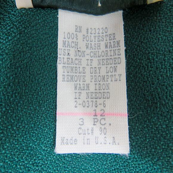 1980s Jennifer James Vintage Emerald Green Blazer Jacket Size 12 Large - Picture 9 of 11